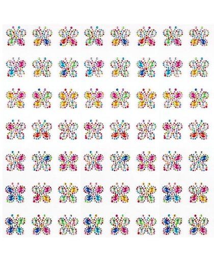Zelfklevende edelstenen met regenboogvlinder van acryl waarmee kinderen kaarten en knutselwerkjes naar eigen smaak kunnen versieren   Zelfklevende edelstenen voor kinderen (20 stuks per verpakking)
