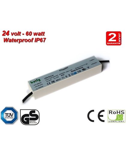 60w LED Voeding 24v TUV gekeurd IP67 waterproof