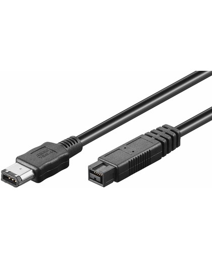 S-Impuls FireWire 400-800 kabel - 6-pins - 9-pins / zwart - 5 meter