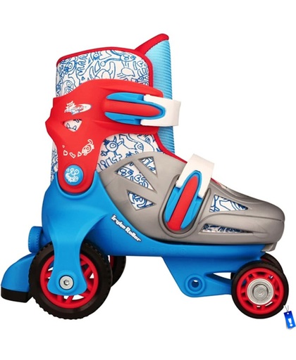 Rolschaatsen Rollerskates - Tri Quad Trike - Jongens en Meisjes - Blauw / Zilver / Rood - Skate-Plein - mt 27-30