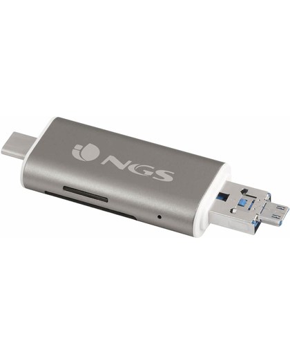 NGS ALLYREADER USB/Micro-USB Grijs, Wit geheugenkaartlezer