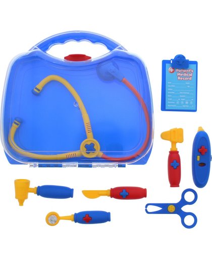 Doktersset in een luxe transparant speelgoed koffertje   9-delig - Dokter - spelen - kinderen