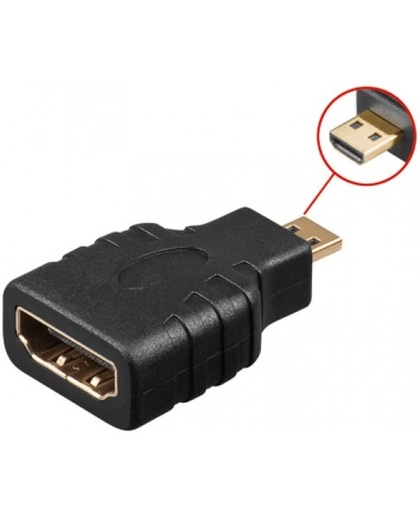 Techly Micro D HDMI - HDMI M/F Micro HDMI D HDMI Zwart kabeladapter/verloopstukje