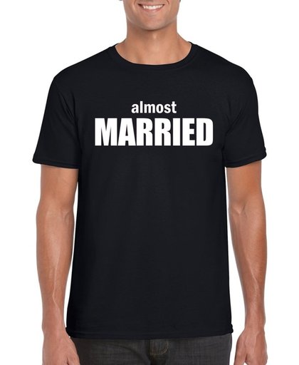 Vrijgezellenfeest Almost Married t-shirt zwart voor heren XL