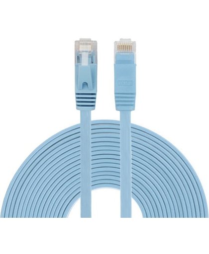10m CAT6 Ultra dunne Flat Ethernet netwerk LAN kabel (1000Mbps) - Blauw