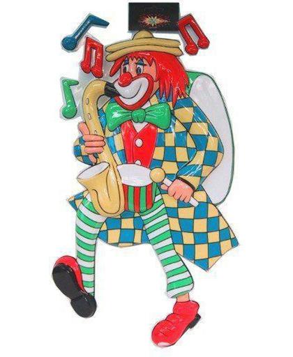 Clowndeco clown met saxofoon