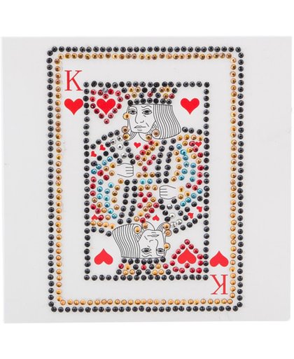 Diamond Painting Crystal Card Kit ® King of Hearts, 15x15 cm, Partial Painting