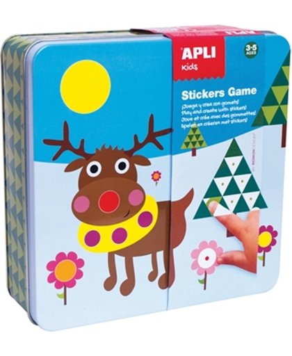 Apli Kids stickerspel rendier metalen doos met 14 stickervellen