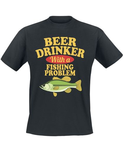 Beer Drinker With A Fishing Problem T-shirt zwart