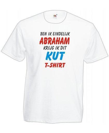 Mijncadeautje heren leeftijd T-shirt wit maat XL Abraham kut T-shirt