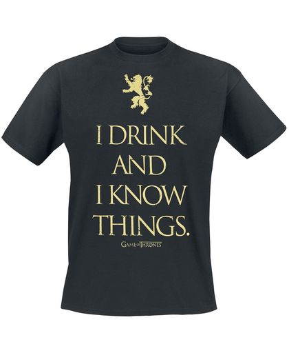 Game of Thrones I Drink And I Know Things T-shirt zwart