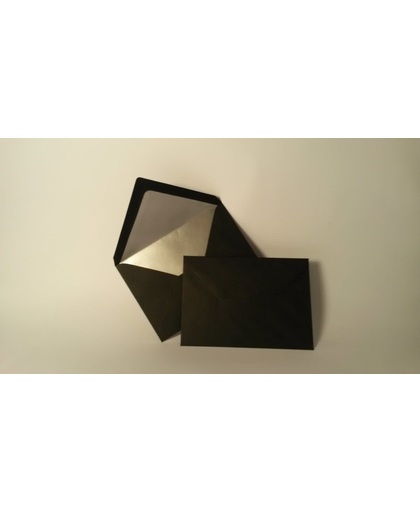 C6 envelop recycled kraft zwart met zilveren binnenvoering (50 stuks)