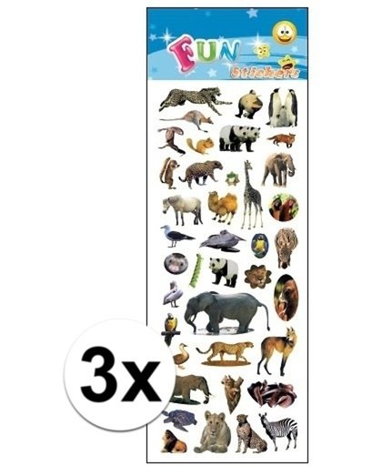 3x Stickervellen stickers dierentuin dieren