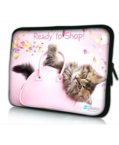Laptophoes 13,3 poesje ready to shop - Sleevy