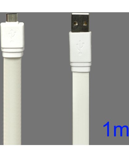 Vido - Micro USB Laad en Datakabel Wit voor Samsung. HTC. Sony Xperia etc.