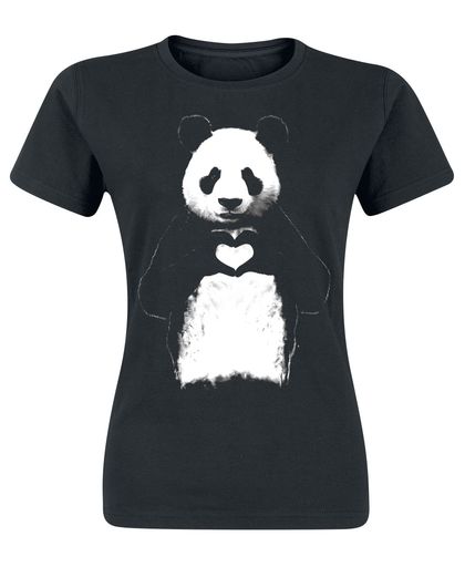 Panda Love Girls shirt zwart
