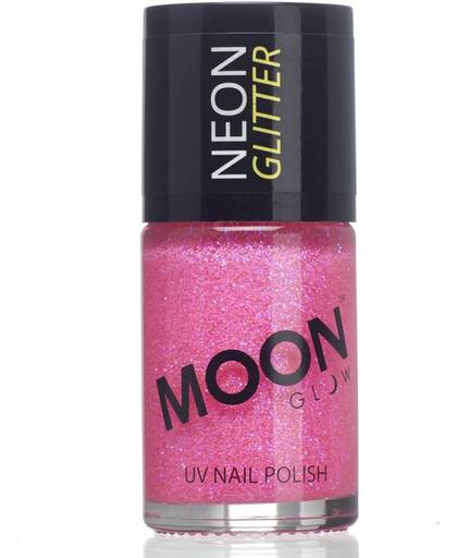Nagellak Roze Glitter Neon UV 14ml