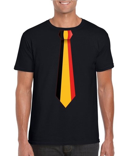 Zwart t-shirt met Belgie stropdas heren