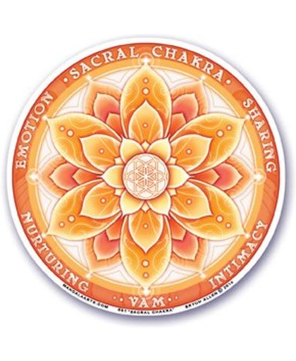 Mandala Arts - Raamsticker - 2e chakra - Heiligbeen chakra - Oranje - 10,5cm