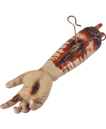 Geanimeerde afgehakte Arm Prop, natuurlijke metalen klem & stuiptrekkende vinger - Halloween decoratie