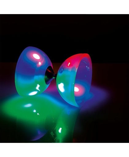 Diabolo met LED verlichting (excl. stokken) Afmeting: Ø 10,5 x 12 cm