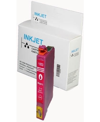 Toners-kopen.nl C13T16334010 T1633 magenta  alternatief - compatible inkt cartridge voor Epson 16xl magenta wit Label