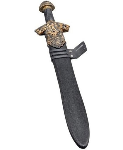 Gouden excalibur koning zwaard in zwarte schede - speelgoedzwaarden