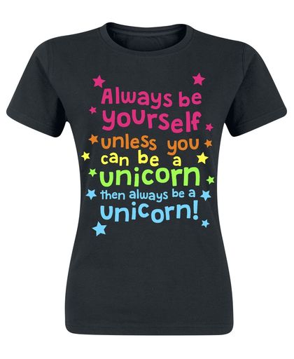 Unicorn Always Be Yourself Girls shirt zwart