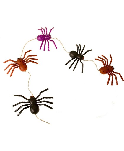 Spinnen lichtslinger Halloween - set van 2 stuks
