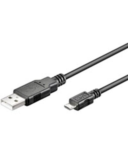Goobay USB micro-B 300, 3m 3m Micro-USB B USB A Mannelijk Mannelijk Zwart USB-kabel