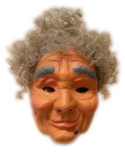 Masker oud omaatje sarah met grijs haar en wenkbrauwen