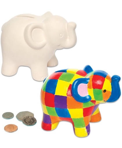 Maak ontwerp je eigen keramische spaarpotten olifant - knutselspullen voor kinderen (2 stuks)