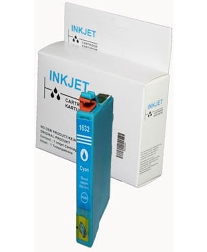 Toners-kopen.nl Epson C13T16324010 T1632 cyaan  alternatief - compatible inkt cartridge voor Epson 16xl cyan wit Label