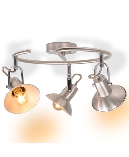 Plafondlamp voor 3 peertjes E14 zilver