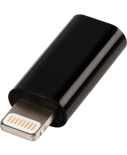 Valueline VLMP39901B Apple Lightning connector USB Micro B Female Zwart kabeladapter/verloopstukje