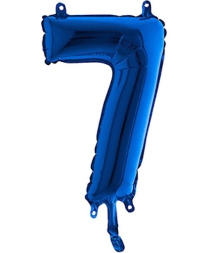 Folieballon cijfer '7' blauw (35cm)
