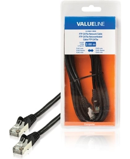 Valueline VLCB85110B30 3m Cat5e F/UTP (FTP) Zwart netwerkkabel