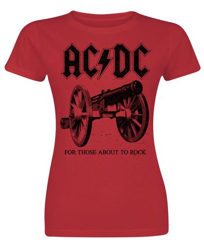 AC/DC Rock Cannon Girls shirt rood