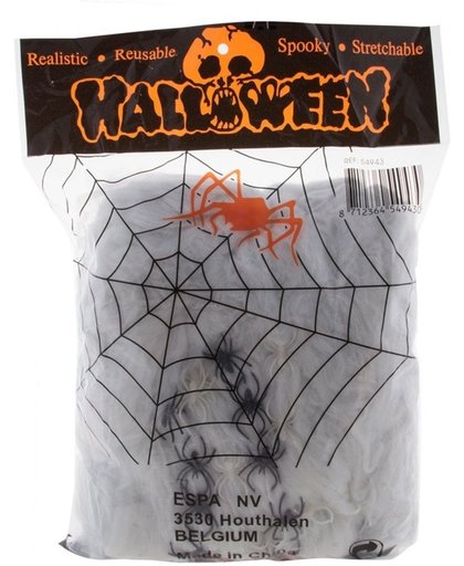 Halloween Mega spinnenweb met spinnen 392 gr