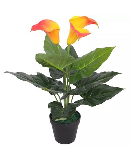 vidaXL Kunst calla lelie plant met pot 45 cm rood en geel