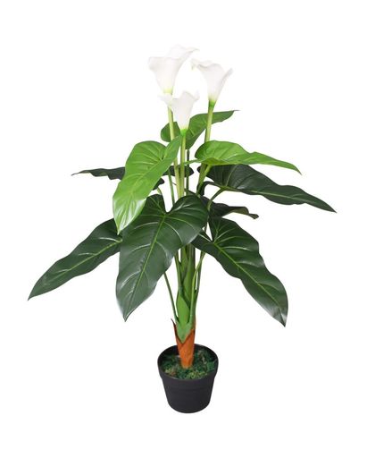 vidaXL Kunst calla lelie plant met pot 85 cm wit