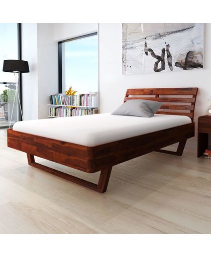vidaXL Bed Frame Acacia Wood Brown 140x200 cm