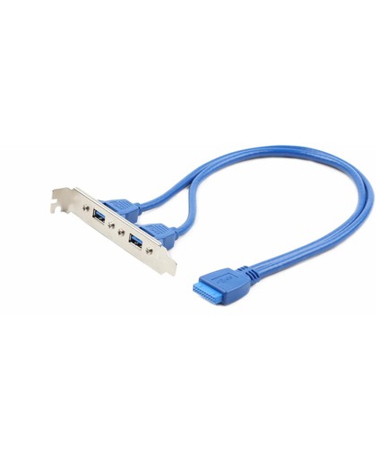 CablExpert CC-USB3-RECEPTACLE - 2x USB 3.0 poort op bracket