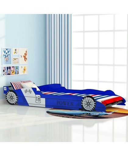 vidaXL Raceauto Kinderbed - blauw - 90x200 cm