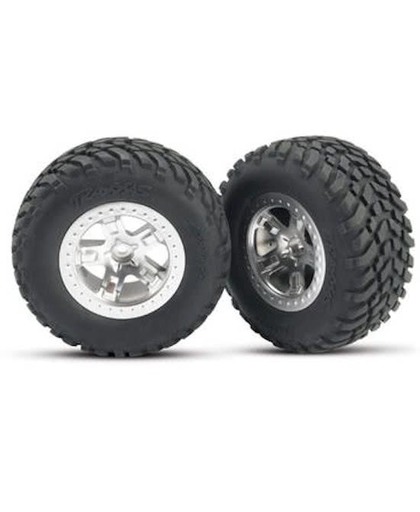 Tires & wheels, assembled, glued (SCT satin chrome wheels, (