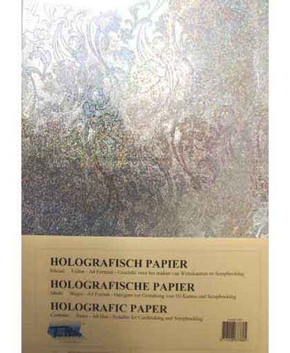 Holografisch A4 Papier - Klaproos - 21 x 29,7cm - 50 Vellen - Voor het maken van prachtige kaarten, scrapbook of andere creatieve objecten