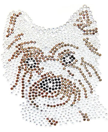 Diamond Painting Crystal Card Kit ® Malteser the Dog, 15x15 cm, Partial Painting
