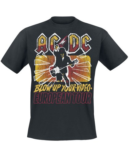 AC/DC European Tour 1988 T-shirt zwart