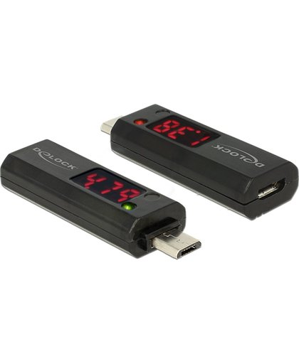 DeLOCK 65656 USB 2.0 Micro-B USB 2.0 Micro-B Zwart kabeladapter/verloopstukje