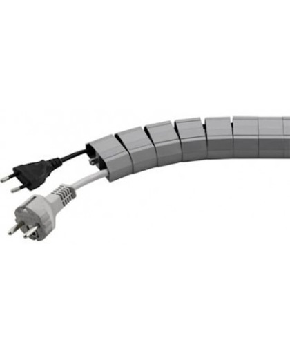 Grijze kabel-kanaal, modulair, hard plastic, 50 delen, 1.25 m
